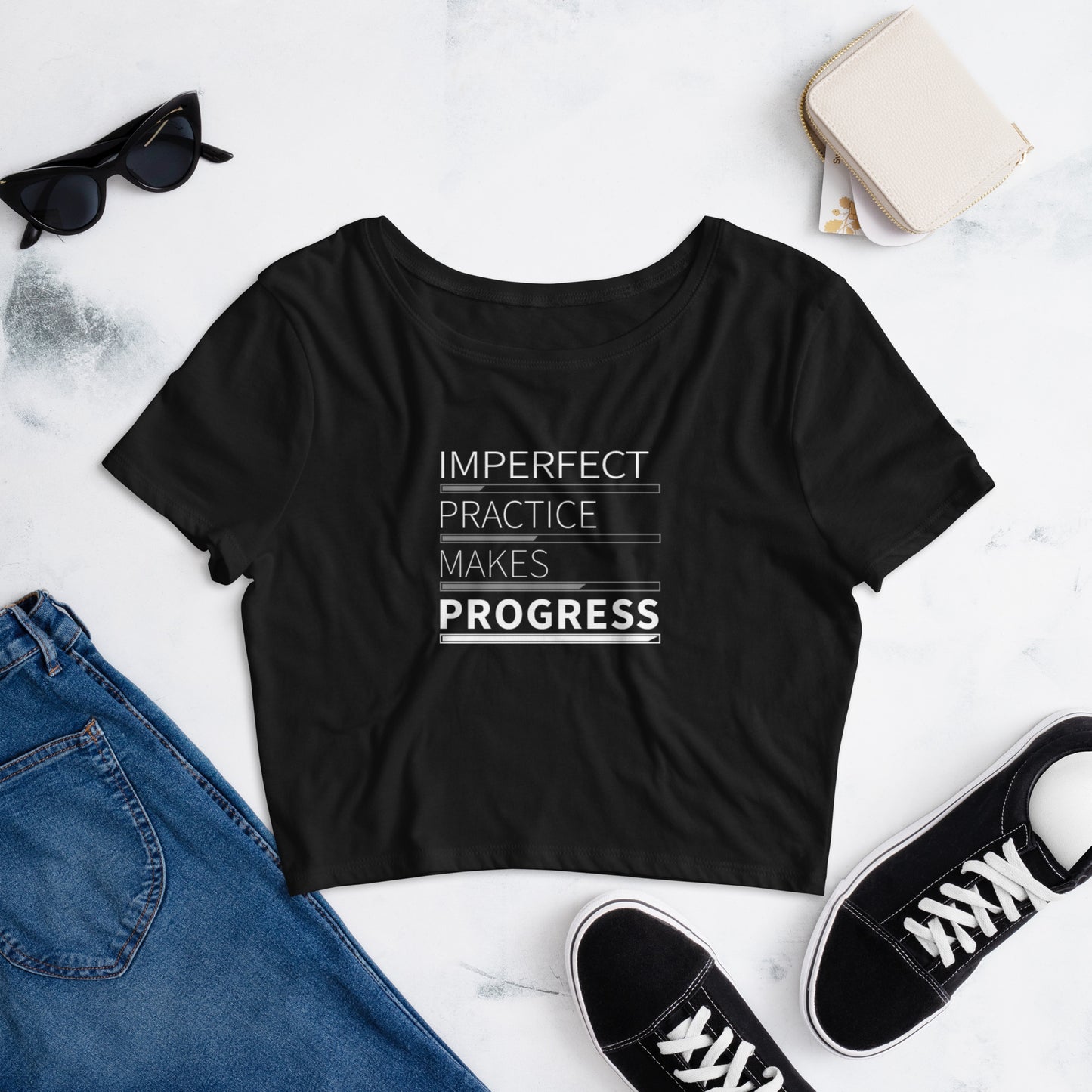 Imperfect Practice Makes Progress Crop Tee