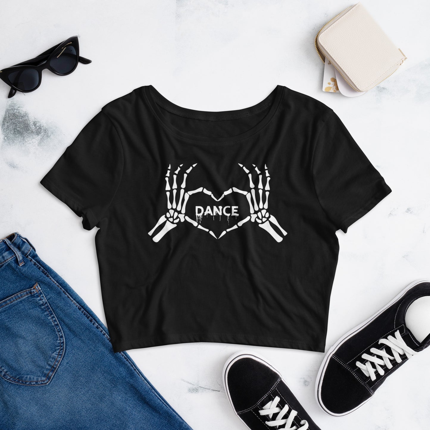 Skeleton <3 DANCE Crop Tee